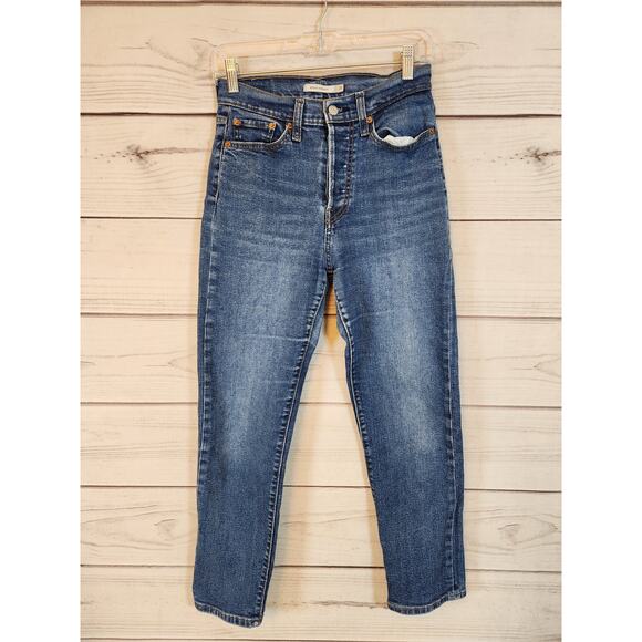 Levi Strauss & Co. Women's Blue Mid Rise Wedgie Ankle Straight Leg Jeans Size 28 - Picture 1 of 7
